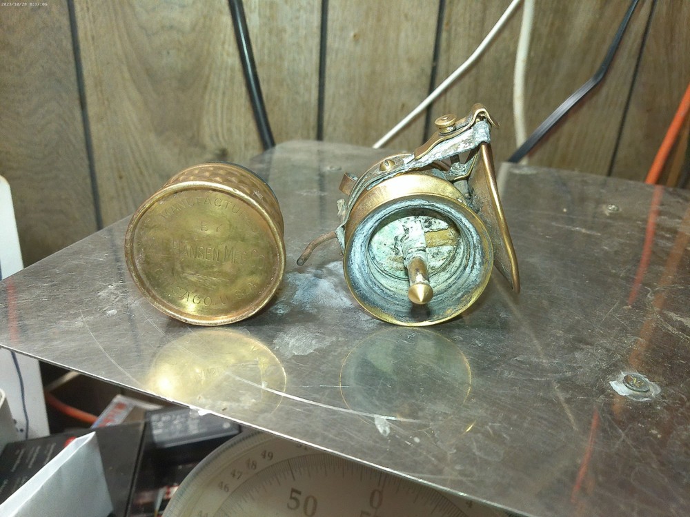 Hansen "Force Feed" Carbide Mining Lamp