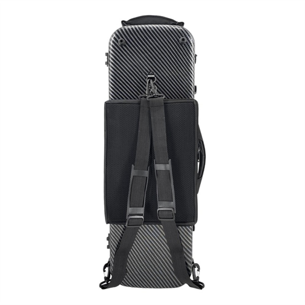 4/4 Carbon Fiber Violin Case Thick Padding Adjustable Backstrap Bow Holder Light