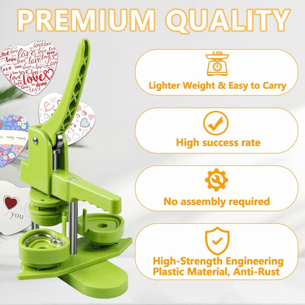 MK.Bear Heart Button Maker Machine DIY Gift Installation Free Button Maker
