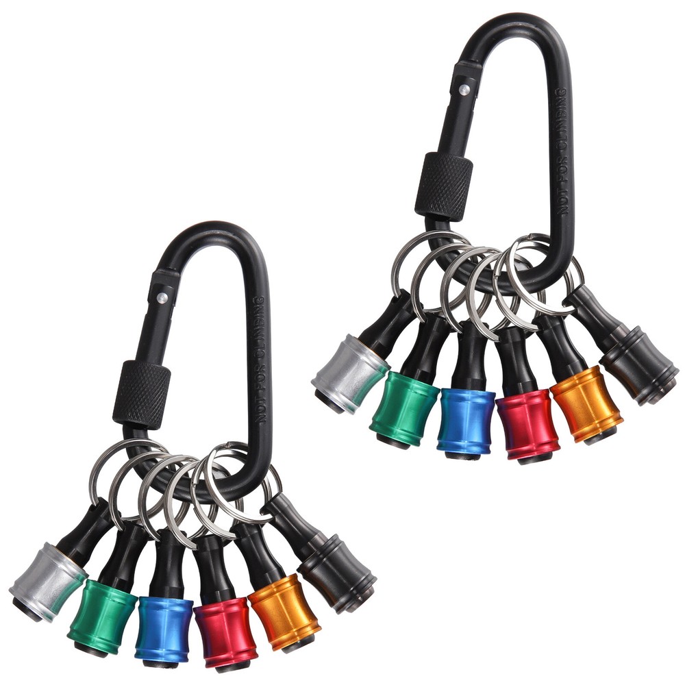 12PCS 1/4" Hex Shank Quick Release Keychain Screwdriver Drill Bit Holder Bit Set