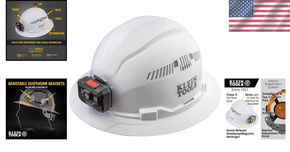 ANSI Certified Hard Hat with Flexible Suspension
