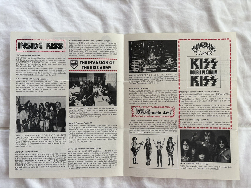 Vintage Original 1976 KISS Army Membership Kit Photos and Newsletters