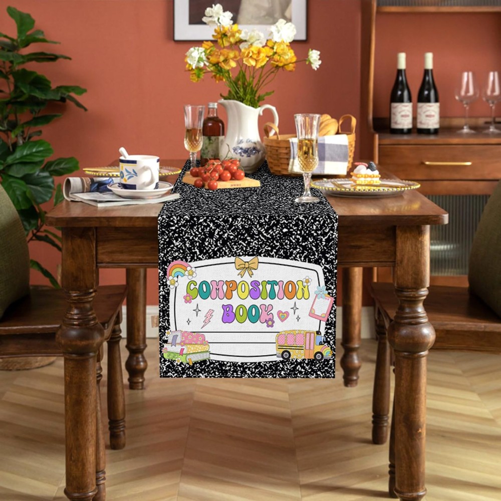 Composition Notebook Table Runner Back To School Party Decoration Classroom