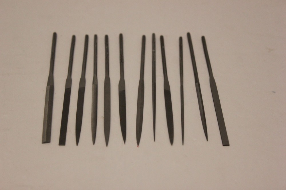 Nicholson Round Handle Needle File Set 37029 XP 4" 0 Cut Assorted 12 Pc. E3B4