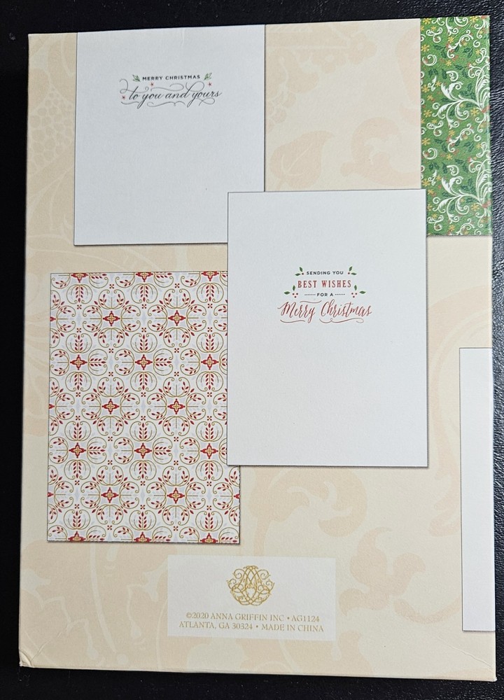 Anna Griffin Holiday Jacket Sentiment Inserts - 48 Double Sided 5x7