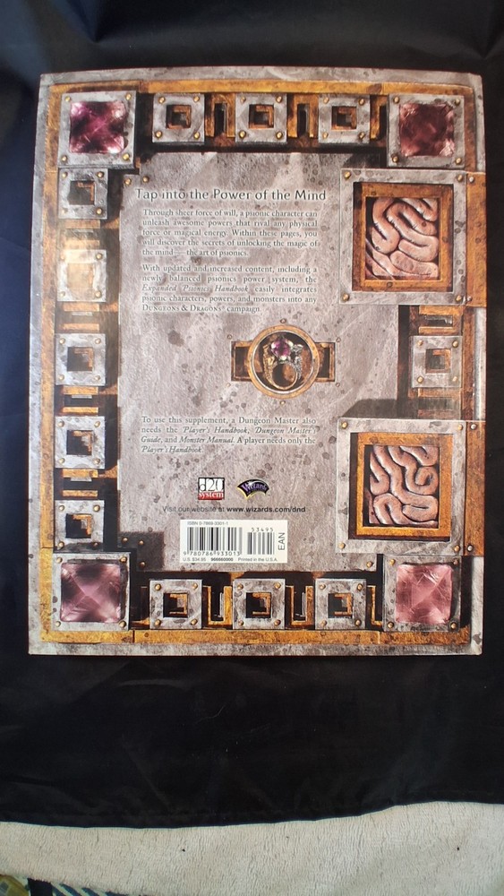 D&D 3.5e Expanded Psionics Handbook - NM Excellent Condition - Clear Protected