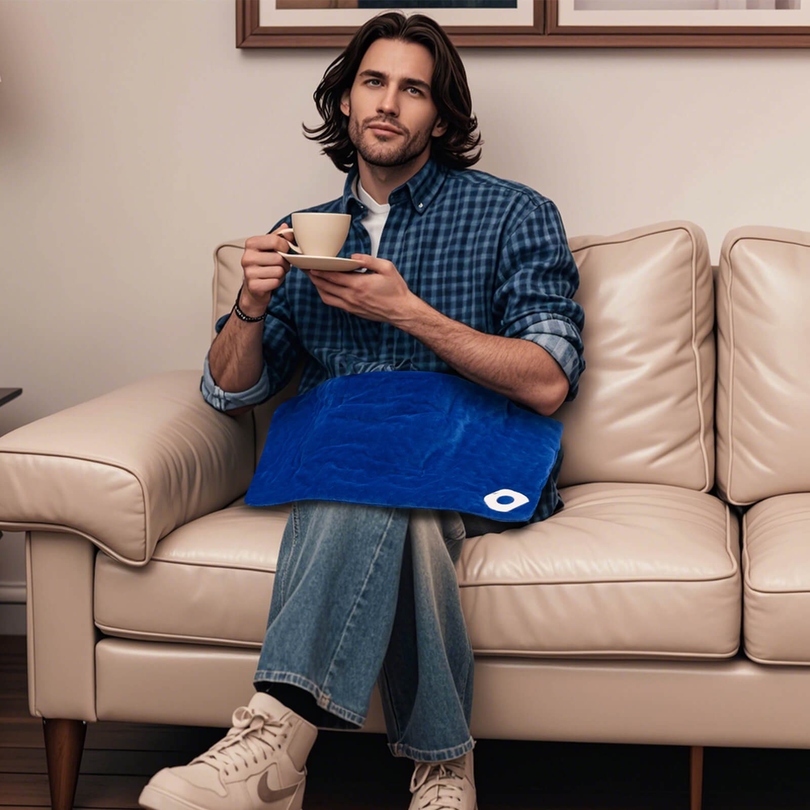 Weighted Heating Pad w/ 2 Massagers Massaging Vibration 5 Heating Levels 9 Modes