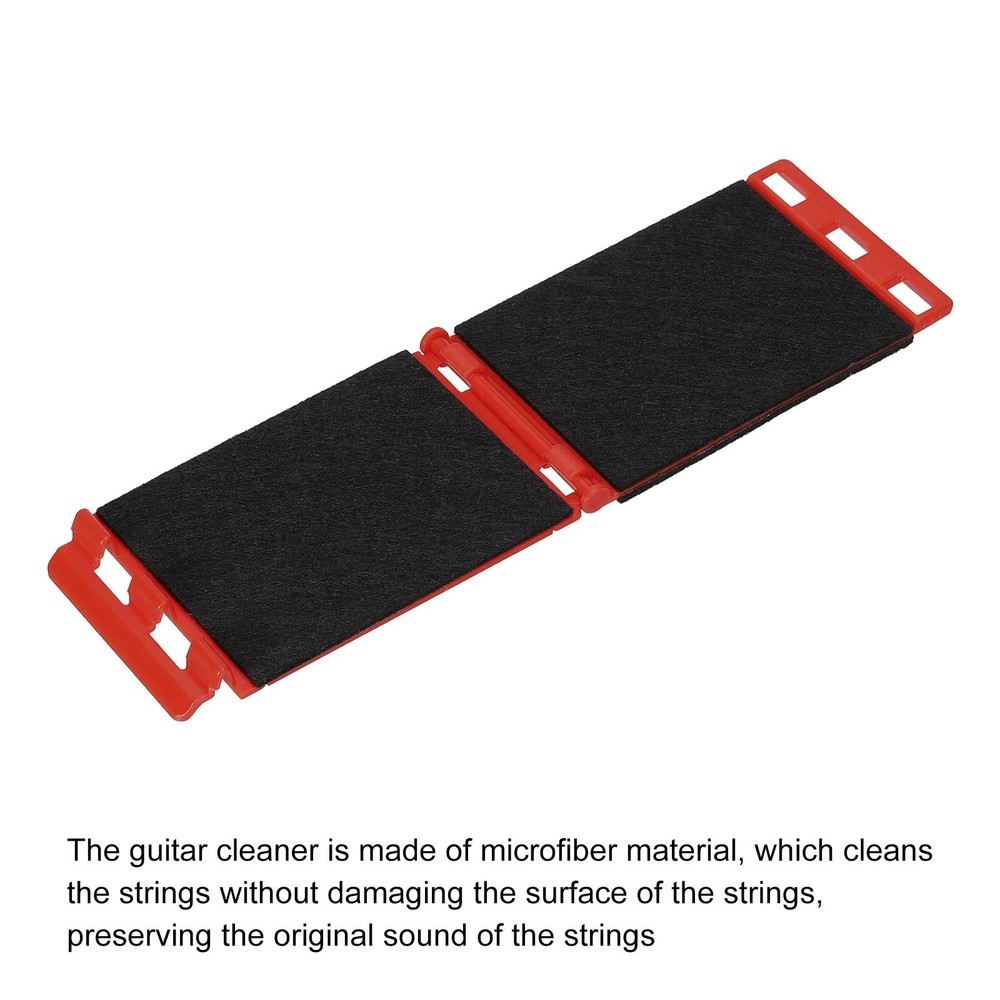 Guitar String Cleaning Keyboard Cleaning Fabric Scrubber Black Red 2pcs