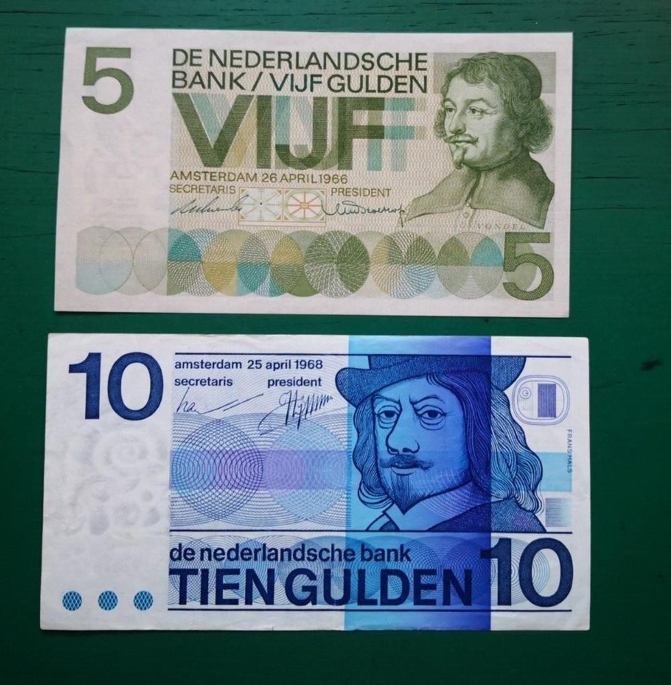 Netherlands 5 Guilder & 10 Guilder Banknotes #234