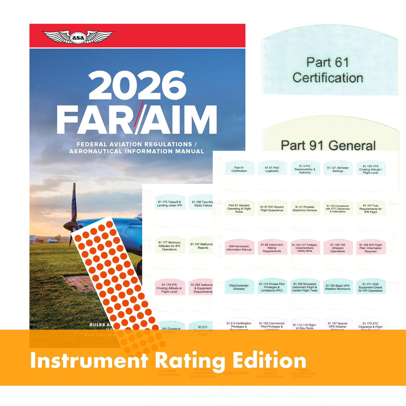 DIY KIT ASA 2026 FAR/AIM Book + 50 Tabs for IFR