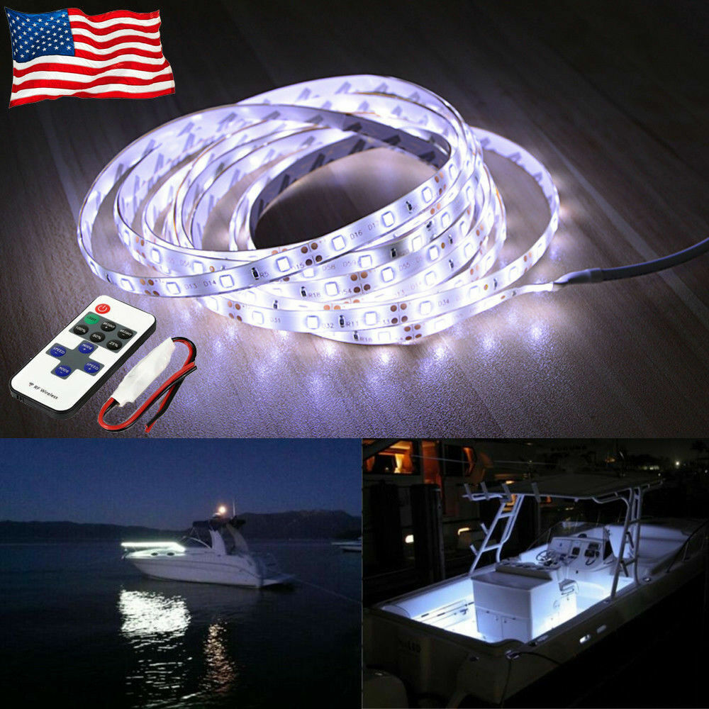 LED Boat Light Deck White Waterproof 12V Bow Trailer Pontoon Lights Kit Marine