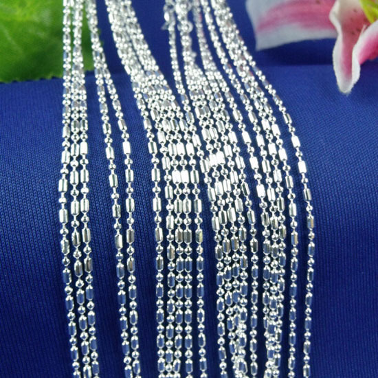 Wholesale 10pcs 925 Sterling Silver Plated 1.5mm Bamboo Chain Necklace 16"-30"