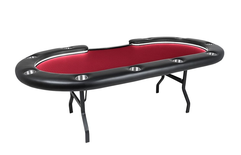 BBO Aces Pro Alpha Lighted Folding Poker Table - Red Suited