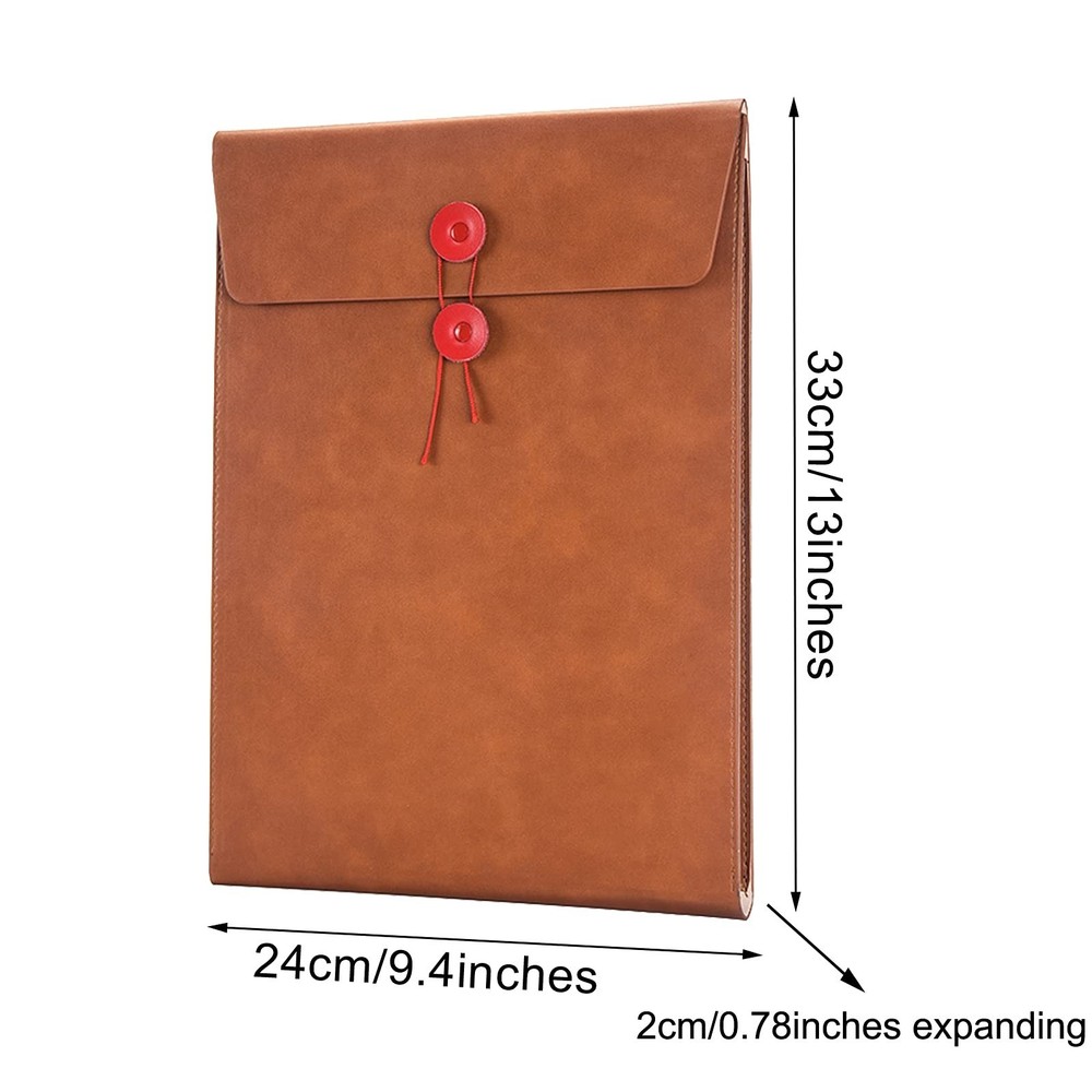Enyuwlcm PU Leather A4 File Folder Document Holder Filing Envelope Project Fi...
