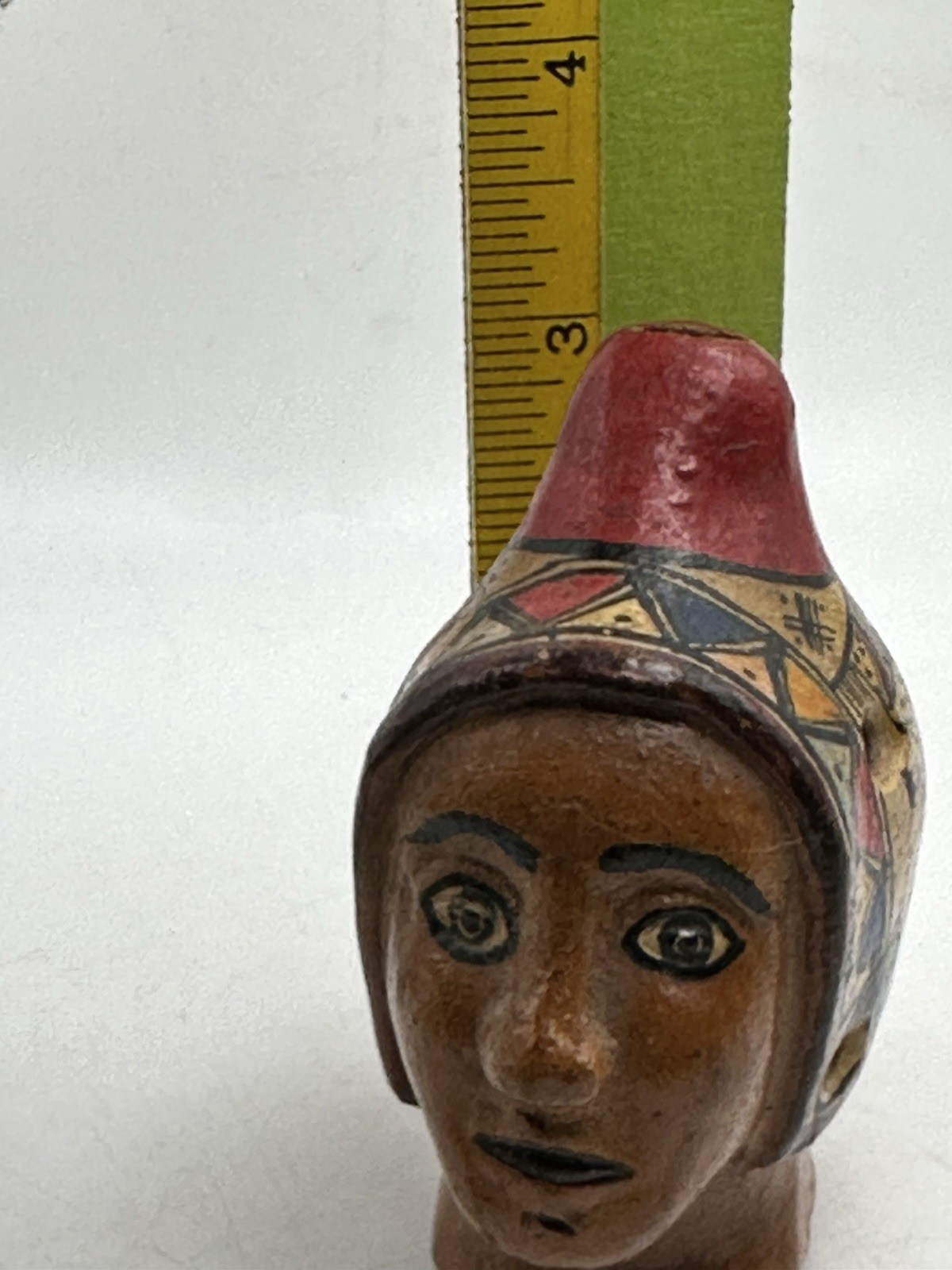 Peruvian Flute Whistle Pendant Musical Instrument Head Design Hand Made