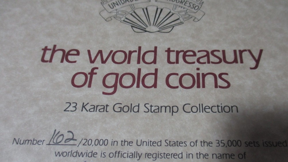 The World Treasury Of Gold Coins Official Stamp Collection