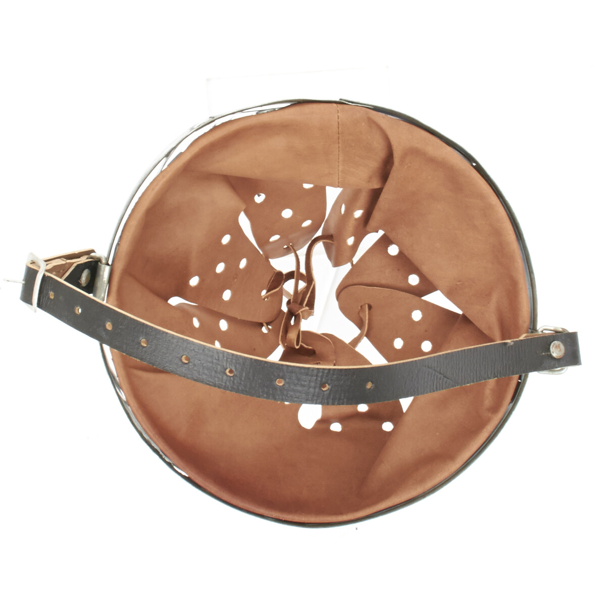 German WWII Helmet Liner M31 & Chin Strap- Dated 1943, Size 64/56 (US 7)