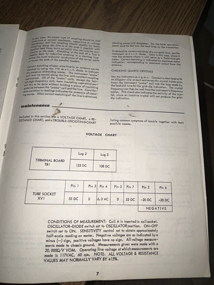 1959 EICO 710 GRID DIP METER Folder & Paperwork- Estate Piece, Read Below