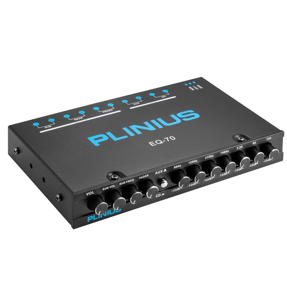 7-Band Car Audio Equalizer 1/2 DIN Pre-Amp，with CD/AUX Input Select Switch，Su...