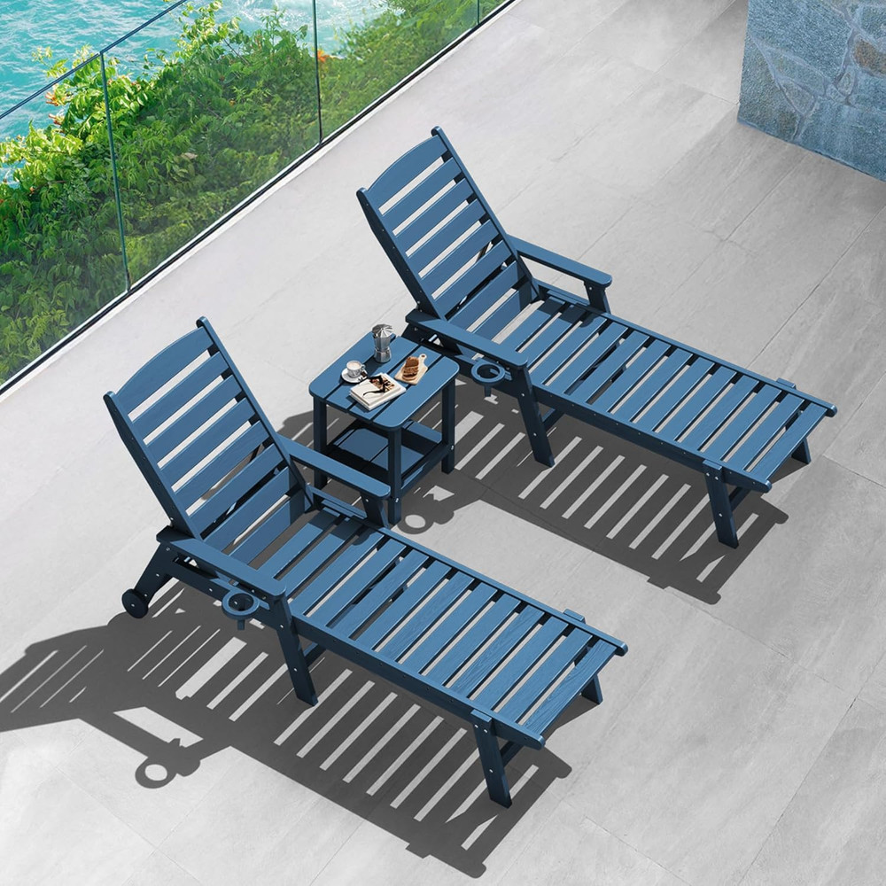 Adirondack Table Outdoor Side Table- Blue