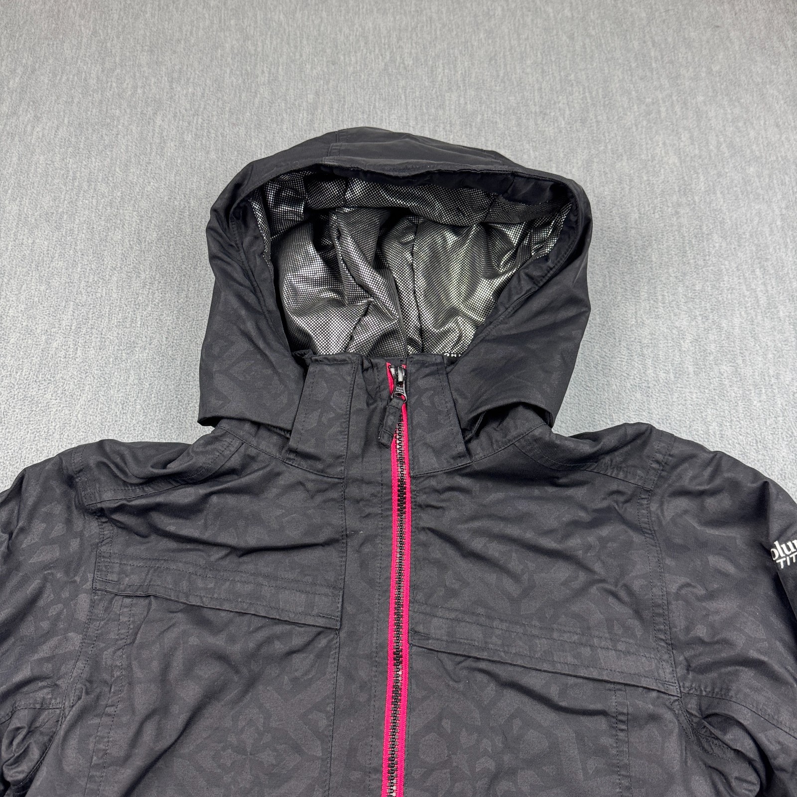 Columbia Jacket Youth Girls 14/16 Black Omni-Tech Titanium Hooded Full Zip Kids