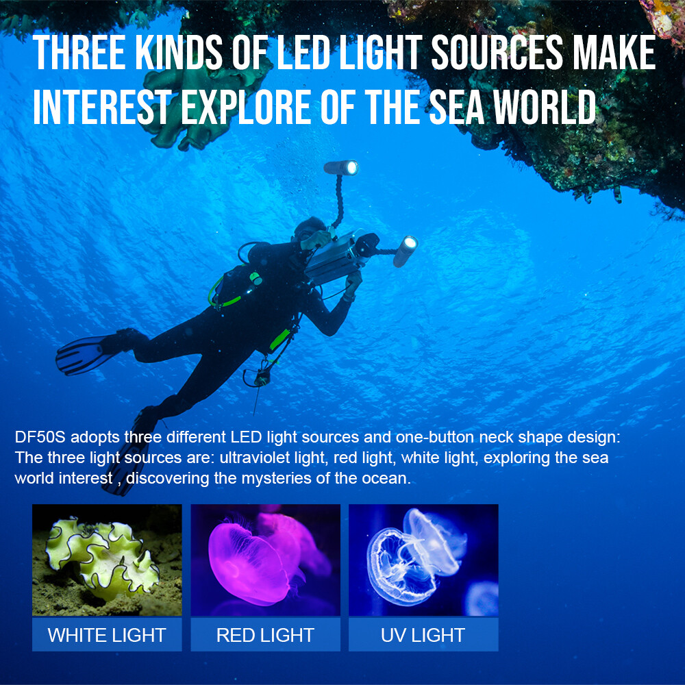 Trustfire DF50S 6500LM TypeC Charging Diving Light Scuba Flashlight 3 Modes R