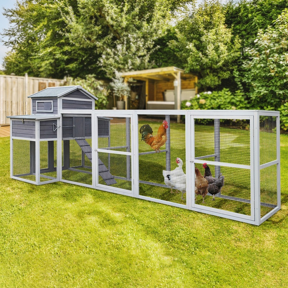 150" Extra Large Wooden Chicken Coops with Locking Nesting Boxes