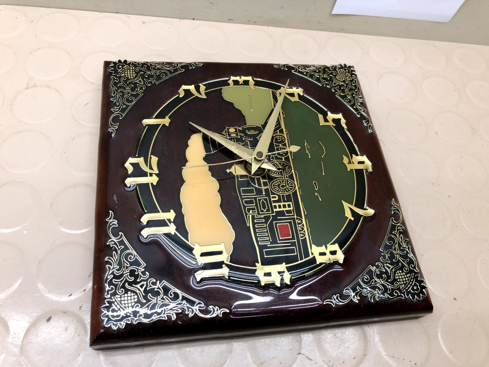 Vintage Train Wood Wall Clock
