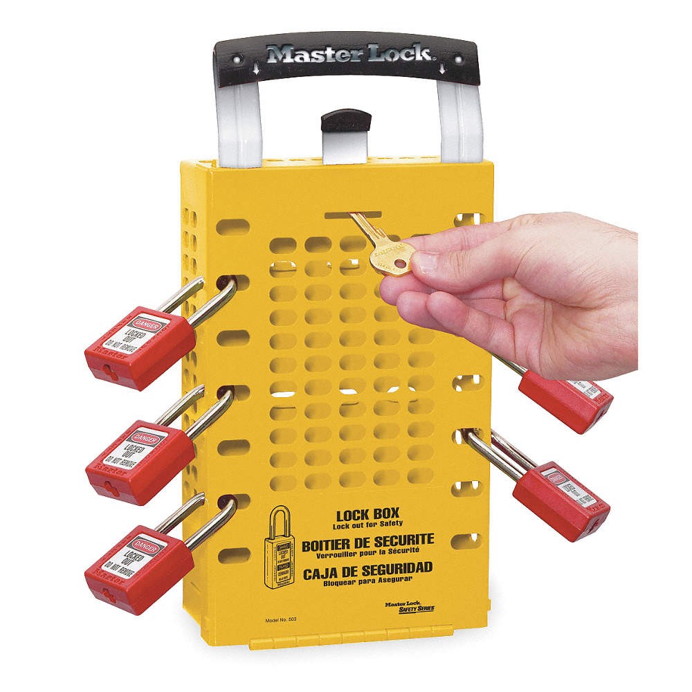 MASTER LOCK 503YLW Group Lockout Box,14 Locks Max,Yellow 2CJL2