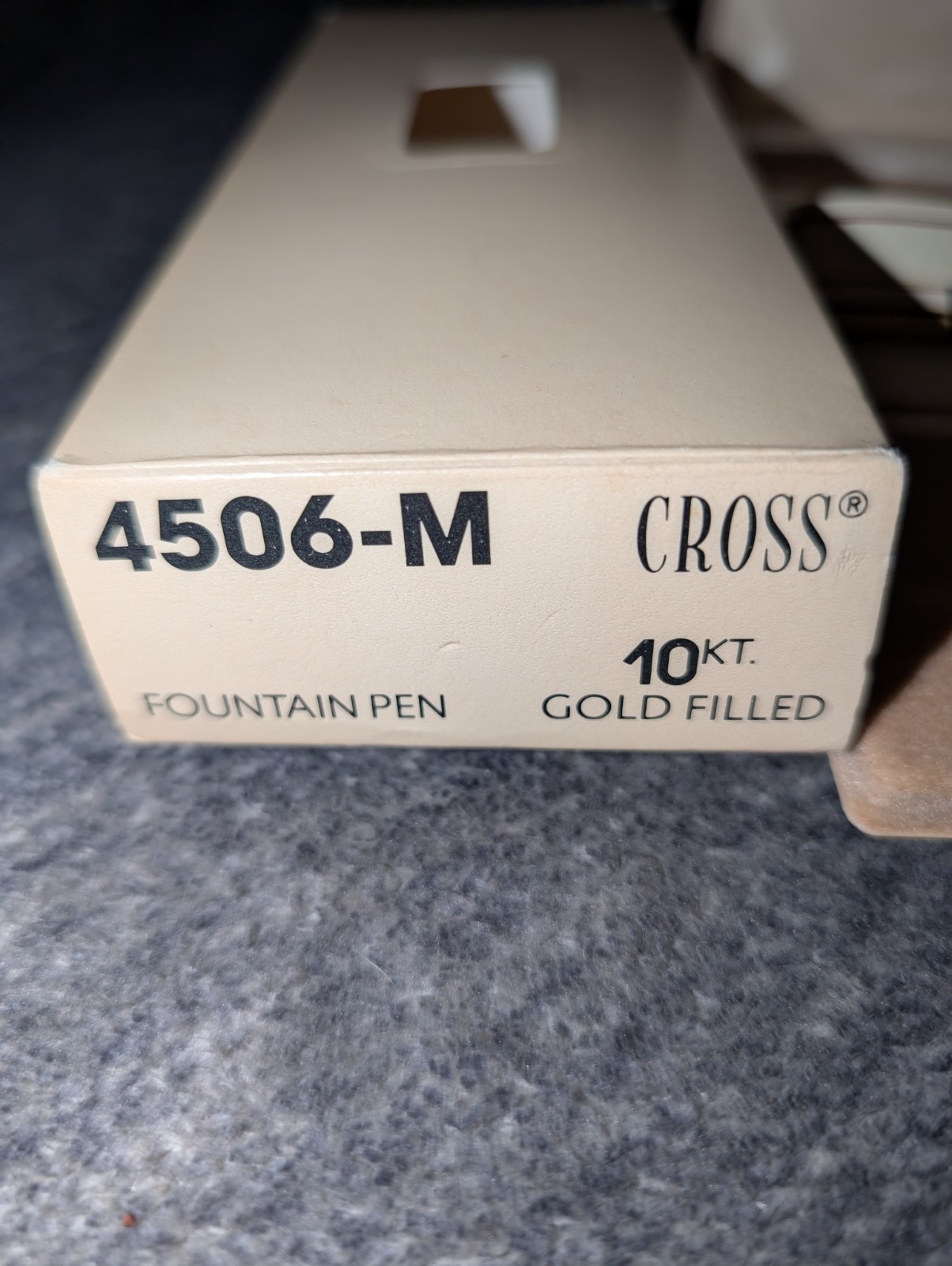 No Pen! CROSS 10K GOLD-FILLED ROLLED FOUNTAIN PEN Box & Inserts! 4506-M No Pen!