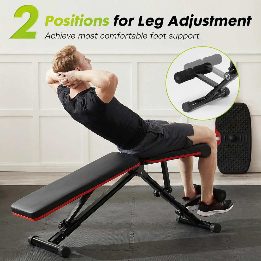 Adjustable Weight Bench for Full Body Strength Training, Foldable Workout Bench