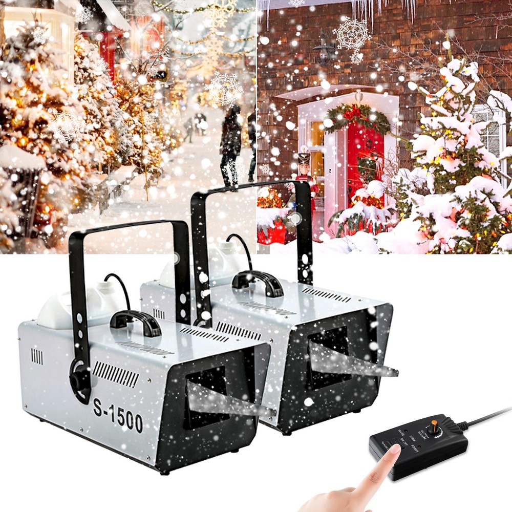 2Pcs 1500W Snow Machine Snowflake Maker Machine Stage DJ Flake Effect w/Remote