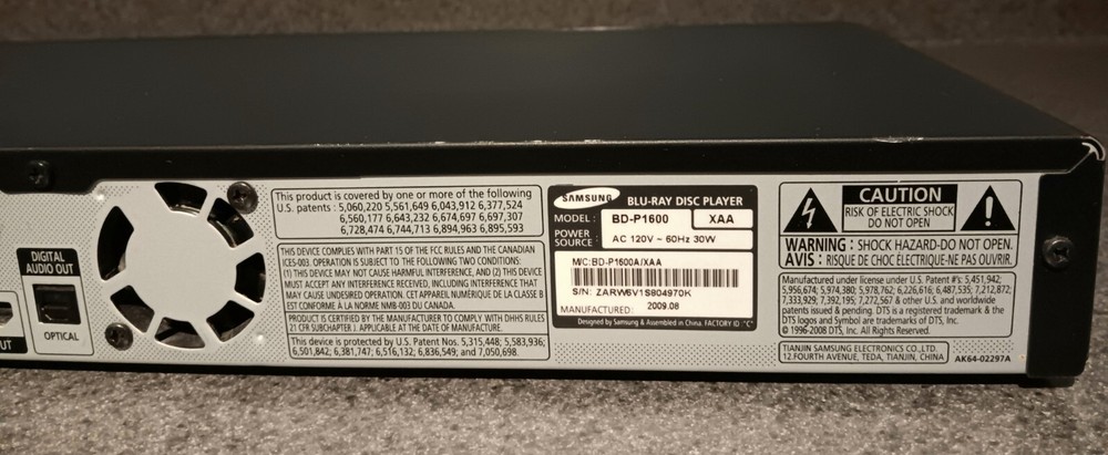 Samsung Blu Ray BD-P1600
