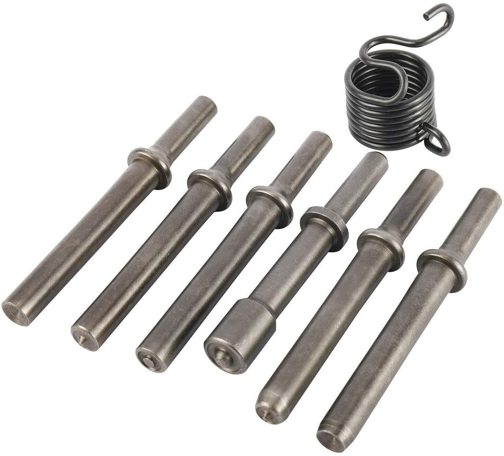 7Pcs Air Hammer Rivet Bit Smoothing Pneumatic Air Hammer Chisel Tools w/ Spring