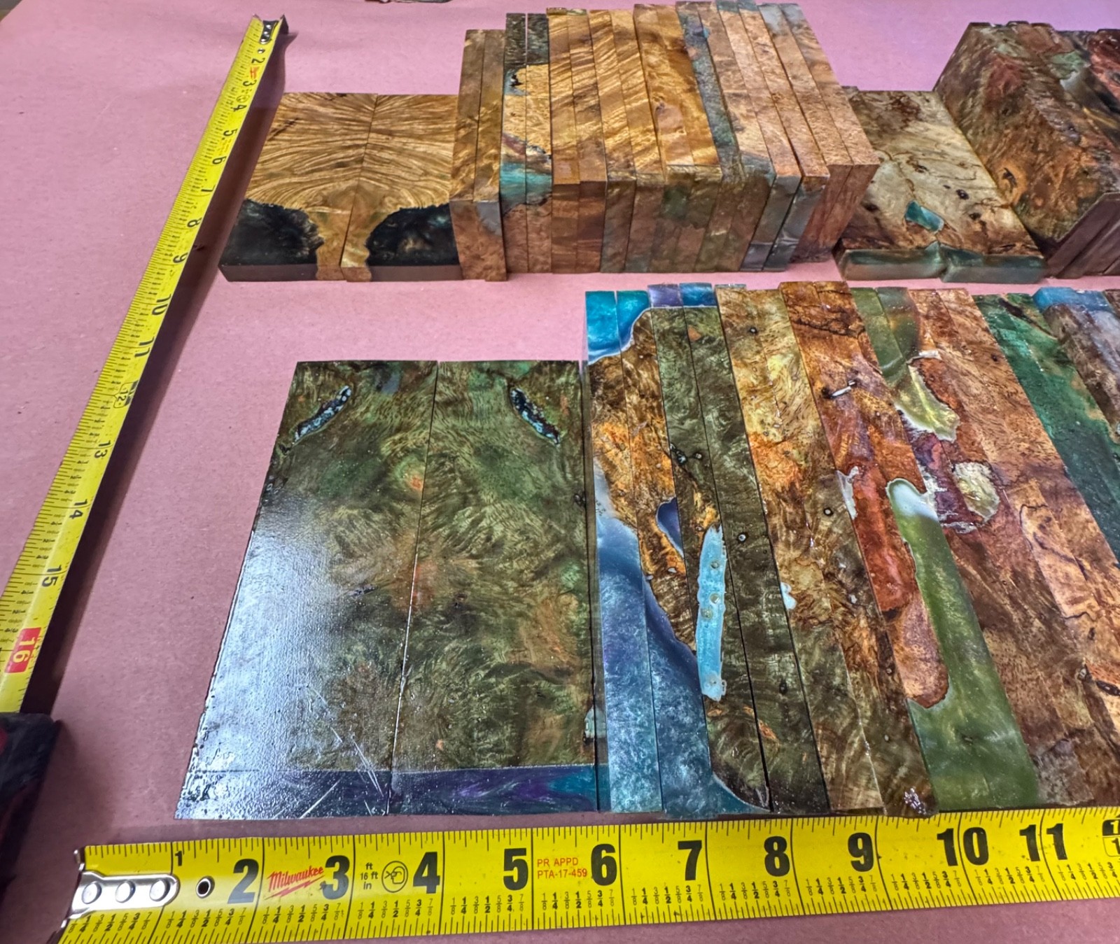 STABILIZED HYBRID MANGO BURL,KNIFE SCALE,TOOL HANDLE, This Sell Is For 1 Pair!