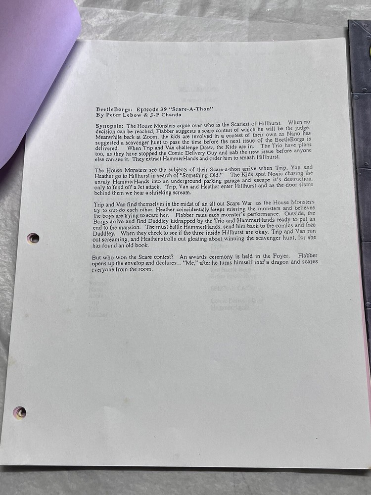 Saban's Beetleborgs Original TV Show Script & Prop Comic Book Strange Change