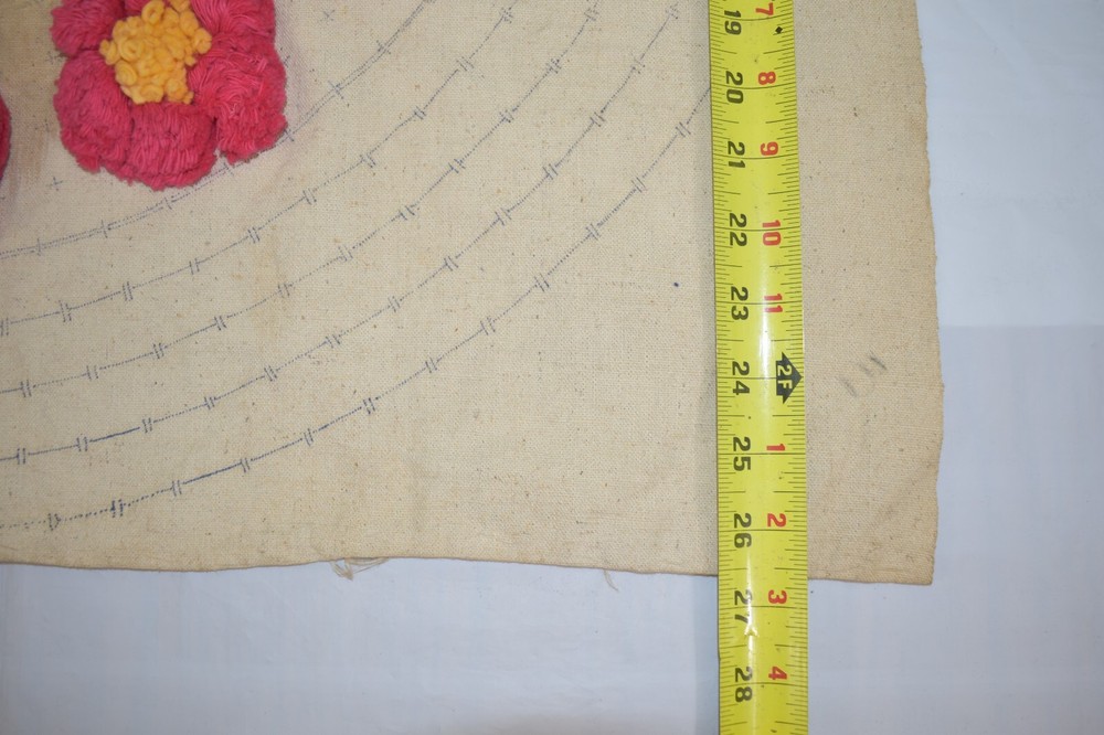 Vintage Punch Needle Pattern Round Circle Flower Pattern Unfinished