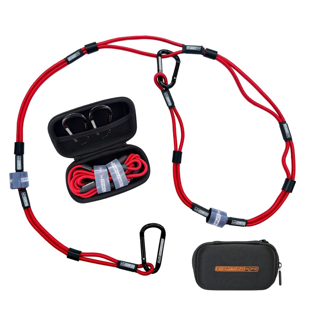 Red - Everything Rope Bungee Cord with Hooks, Adjustable Shock Cord