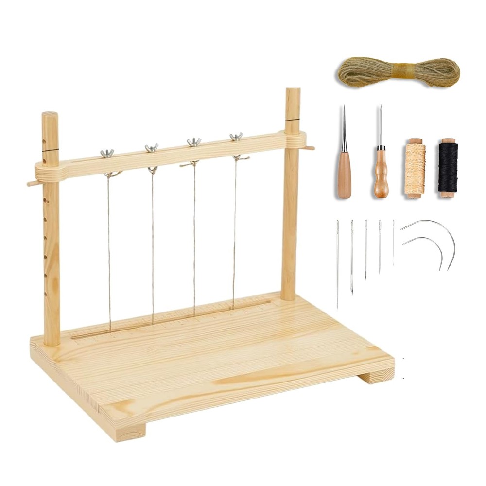 GeryVtee Bookbinding Sewing Frame Set Wood Book Binding Kits Variable,