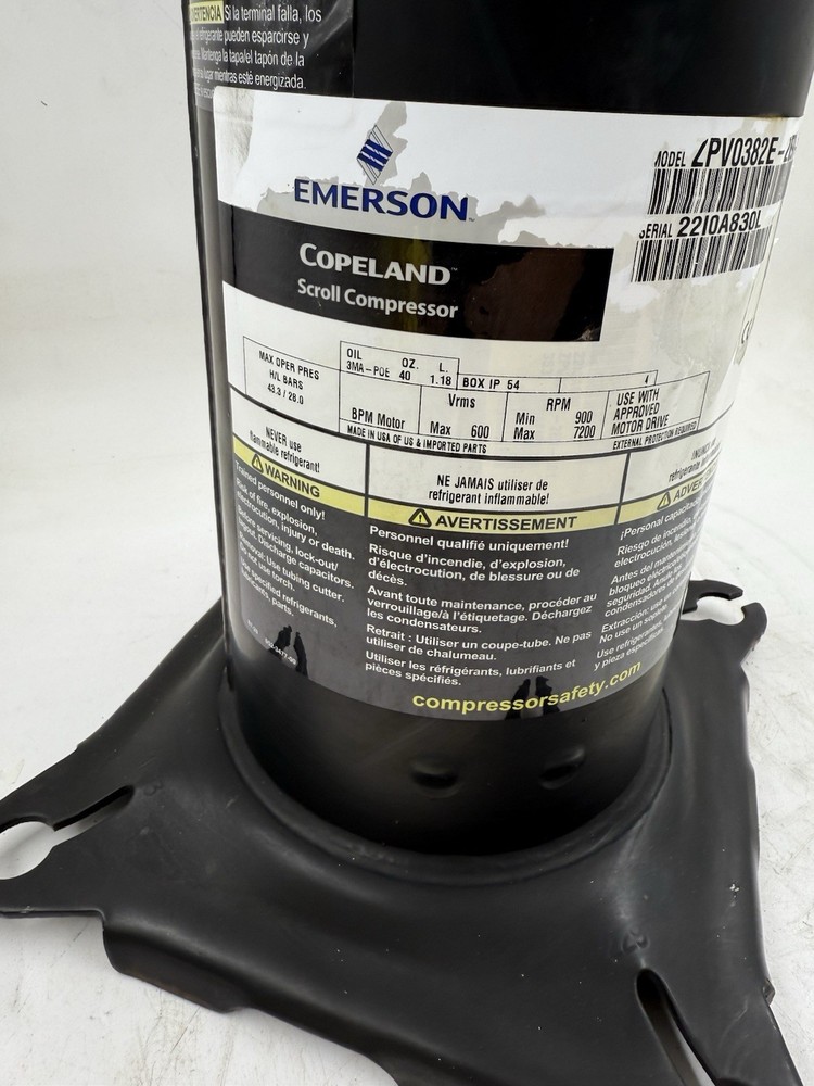 ZPV0382E-2E9 Copeland Variable Speed Scroll Compressor R410A NEW