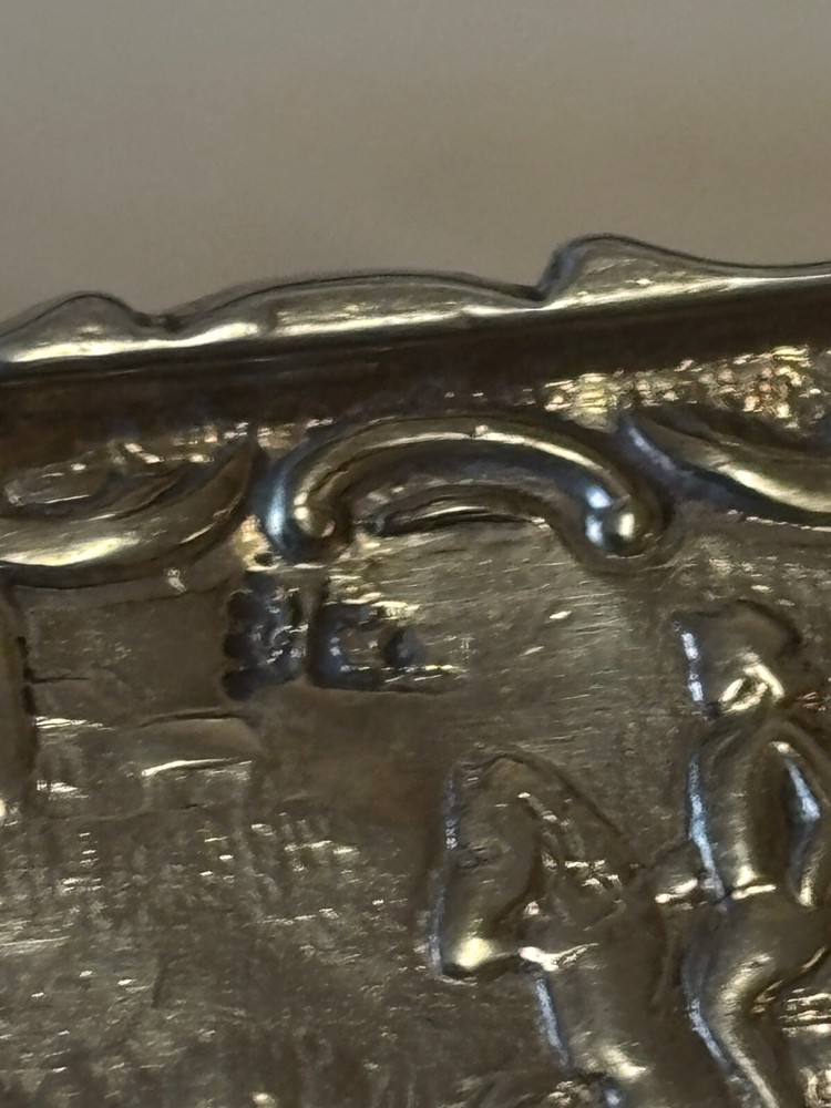 Solid silver antique Dutch decorative box dish pot