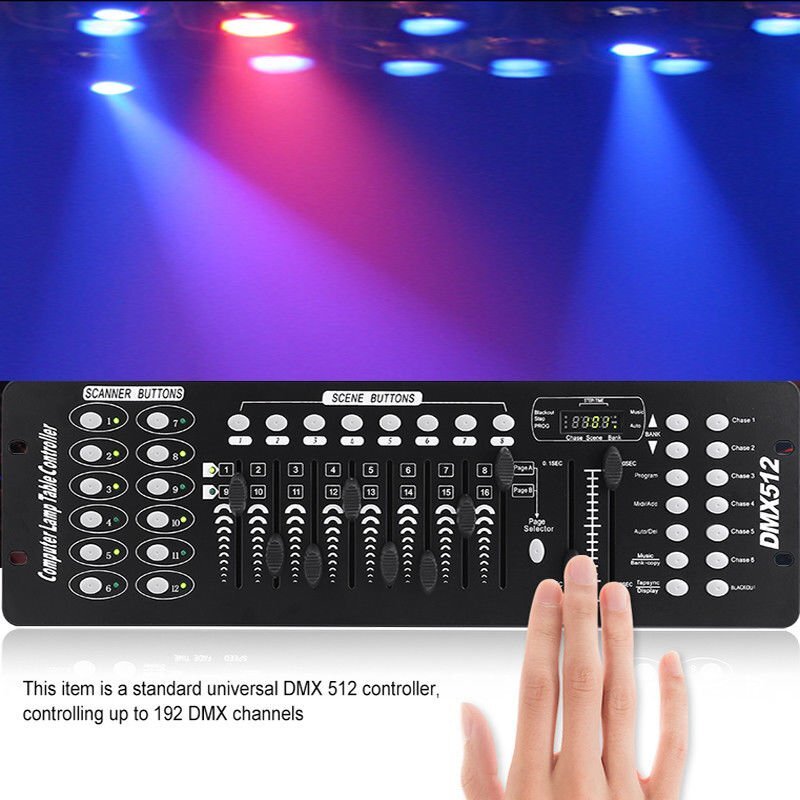 DMX512 DJ Controller 192CHs Stage Lighting Console Disco Light Operator Show
