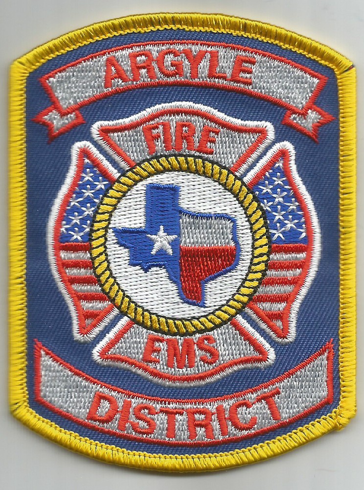 Argyle Fire District, Texas (3" x 4" size)  fire patch