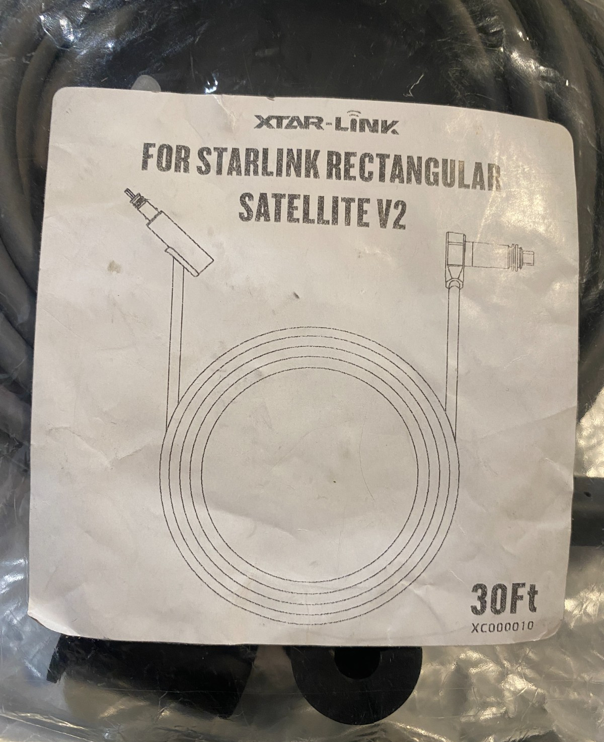 STARLINK CABLE 30 FT. /XTAR-LINK FOR STARLINK RECTANGULAR SATELLITE V2 30 FT/NEW