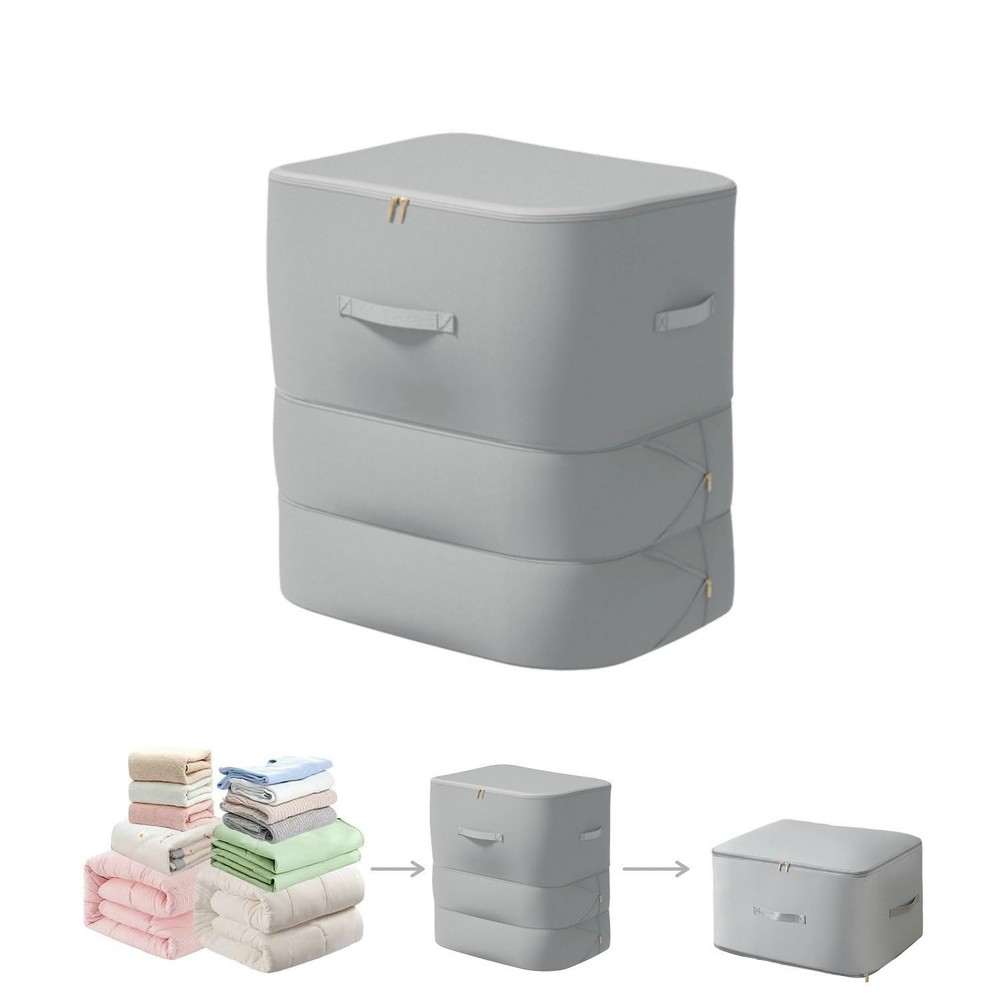 Ultra Space Saving Self Compression Organizer, 3-Layer Zipper Large Capacity ...