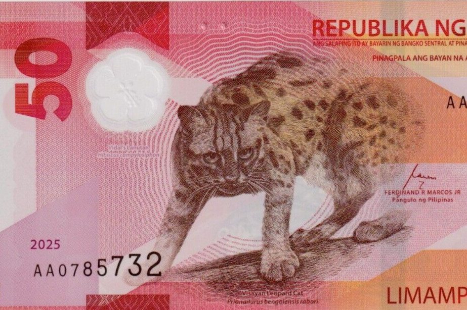 2025 Philippines 50 Piso P237 New UNC Polymer - Visayan Leopard - AA Prefix