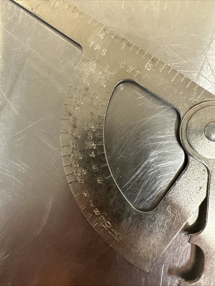 Vintage Erco Pocket Sized Pipe Caliper IPS CWT