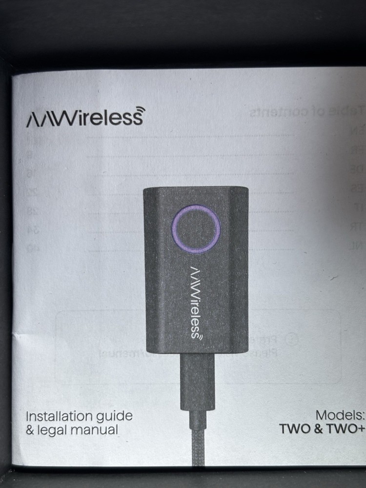 AAWireless Two Android Auto Wireless Adapter Convert Factory Wired Black
