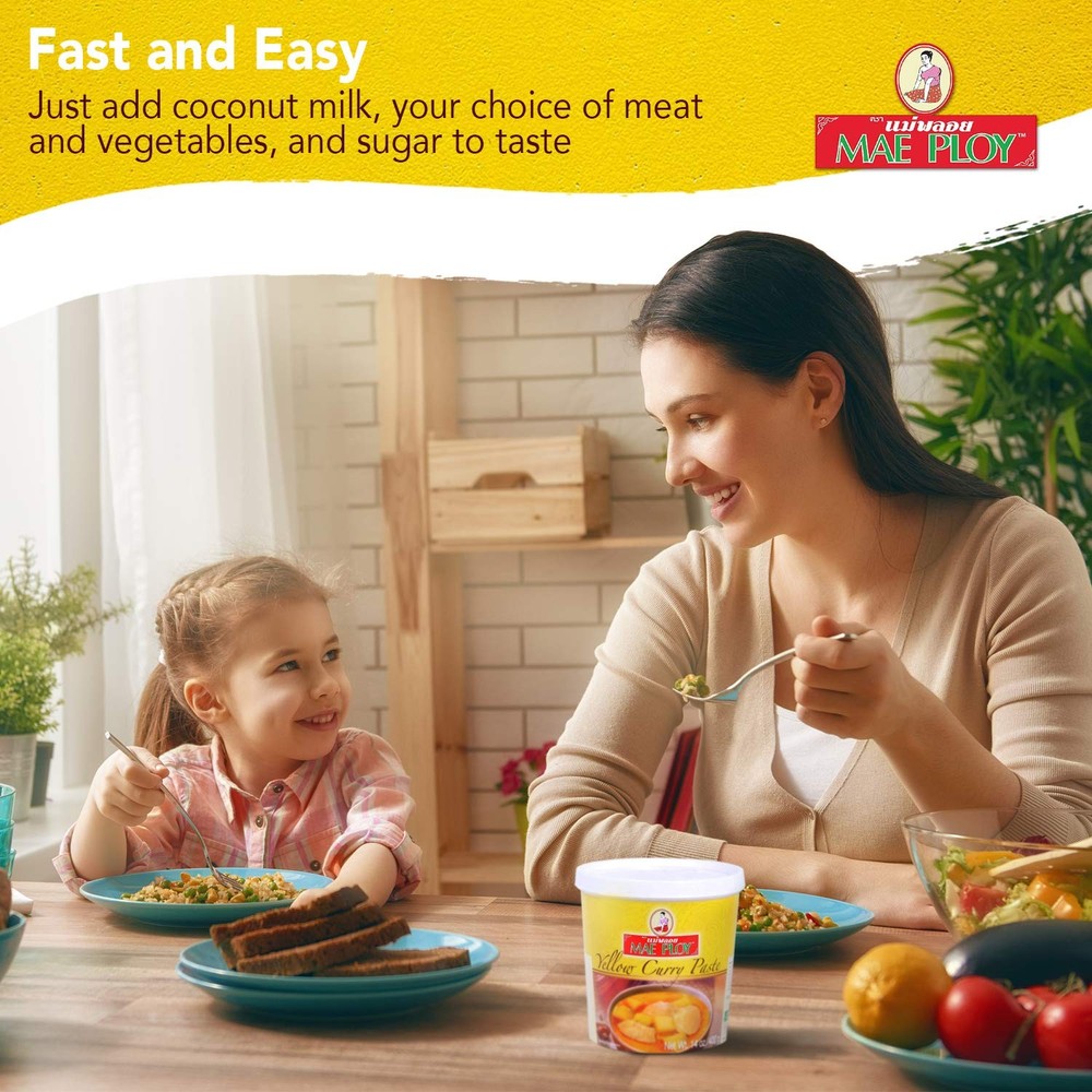 Mae Ploy Thai Yellow Curry Paste for Restaurant-Quality Curries Aromatic Blend