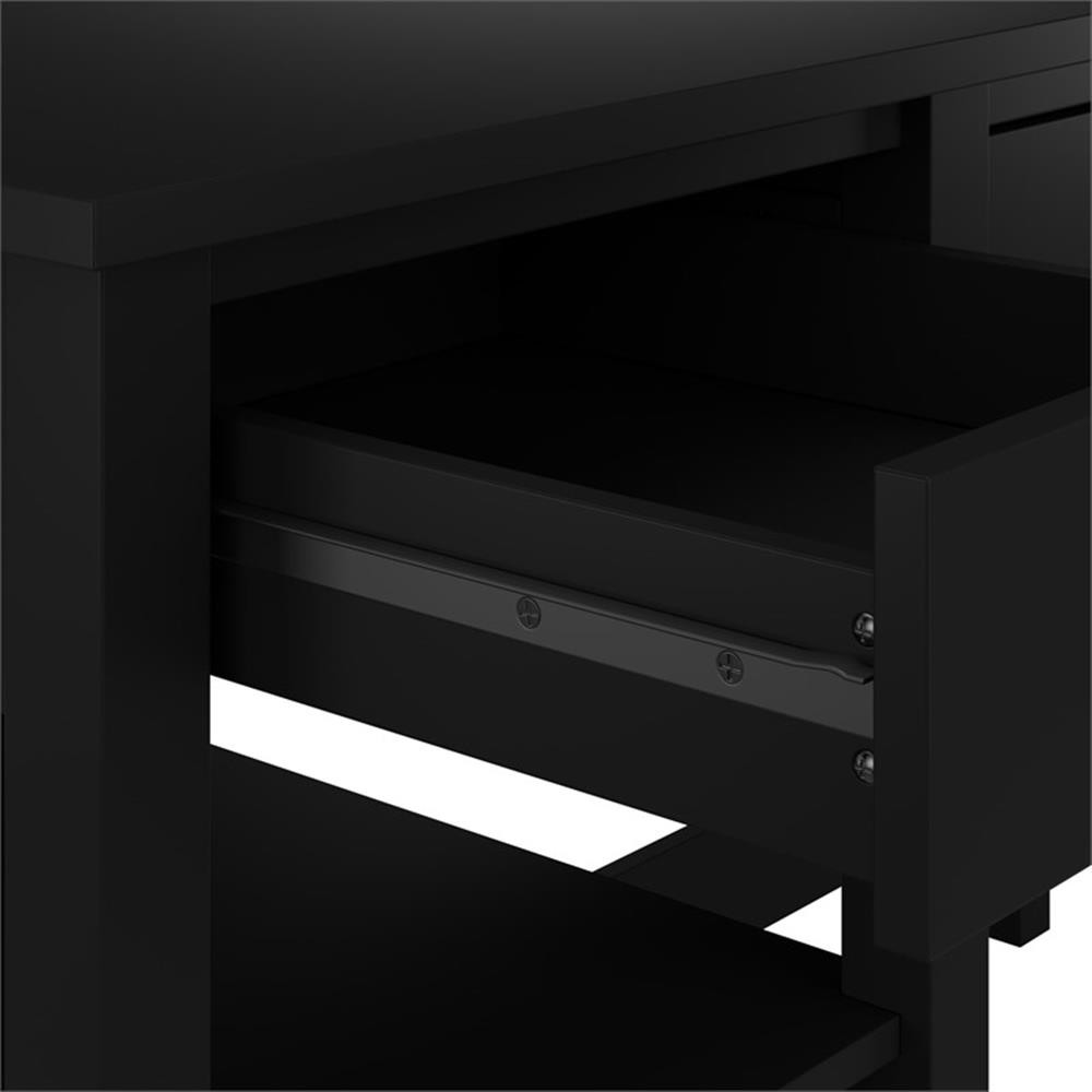 Broadview 60W L Shaped Computer Desk with Storage in Classic Black